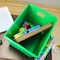 Flipside Corrugated Postal Storage Tote, 18-1/4 in L x 13-1/4 in W x 11-3/5 in H, Green, Plastic, 4 PK 40152 - alternate 3